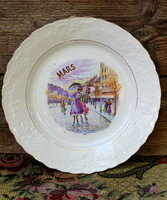 French porcelain faience plate with