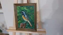 (K) Sédli István József festmény festmény 27x34 cm kerettel madárka