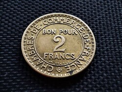 Franciaország 2 FRANCS, 1923 #Frank #france Bon Pour CHAMBRES DE COMMERCE DE FRANCE