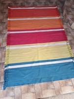 Colorful fringed rug with retro style