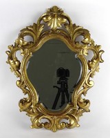 1J334 Antik ovális florentin tükör 60 x 48 cm