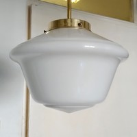 Art nouveau - Art deco réz mennyezeti lámpa felújítva - tejüveg búra - Philips - Phililite