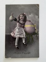 Régi húsvéti képeslap vintage fotó kislány fénykép levelezőlap