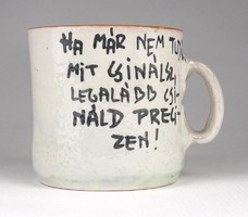 1K892 marked Szoó Judit inscription ceramic mug
