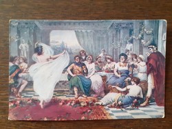 Old postcard 1918 Lucullus feast postcard