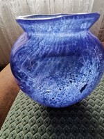 Karcagi fátyol üveg váza, kék mint a tenger szépsége