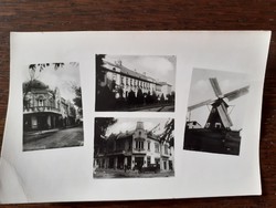 Old postcard 1961 Bácsalmás windmill pharmacy photo postcard