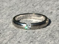 14kt Palládium gyűrű gyémánttal