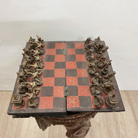 Sakk-készlet - keleti, antik, bronz