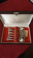 6 old Estonian (Soviet) silver mocha spoons in their own box