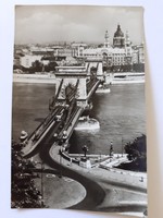 Old postcard 1960 budapest chain bridge photo postcard