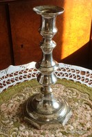 Old silver-plated alpaca, elegant candlestick to enhance the festive atmosphere