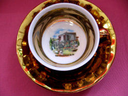 Retro full of gold collectible souvenir cup bad schallerbach ob. Oe.