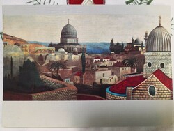 Csontváry Kosztka Tivadar-Templomtéri kilátás a Holt-tengerre Jeruzsálemben /retro képeslap 1984