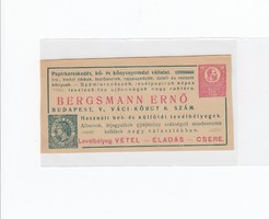 For Tibipapi: paper and stamp dealer Ernő Bergsmann's receipt (in good condition)