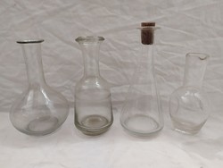 4 db antik kocsmai porciós üveg