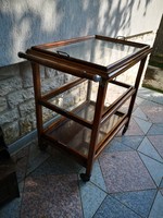 Beautiful art deco glass party cart, service cart offering drinks food bar cart, also video i