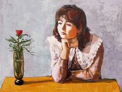 István Arató (1922-2010) Girl with a lace collar