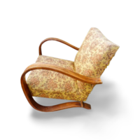 Art deco jindrich halabala armchair with bent armrests