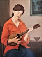 István Mácsai: girl with lute