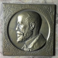 Zsákodi Csiszér János: Jókai Mór plakett márvány lapon, 1925