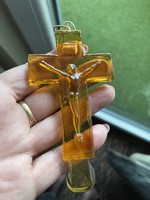 Antique collector's glass cross is a rare piece.