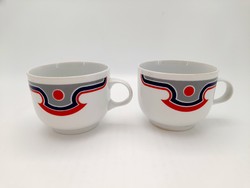 Alföldi porcelain teacups with art deco pattern