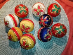 Retro Christmas balls ....Silk 10 pcs handmade.