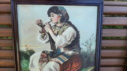Gypsy girl smoking a pipe