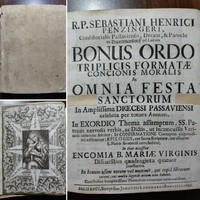 Antique 1698 rarity! Bonus ordo trplicis formatae concionis moralis. R.P. Seb. Hen. Penzinger