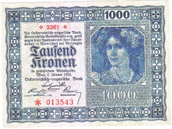 Ausztria 1,000 korona 1922 REPLIKA UNC