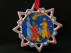 Rosenthal áttört porcelán három királyok betlehemes karácsonyi csillag, dísz (Nemethkat)