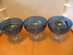 Cocktail, ice cream goblet with blue top, 3 pieces in one