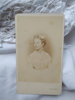 Antique hungarian cdv / business card / hardback photo lady portrait strelisky budapest