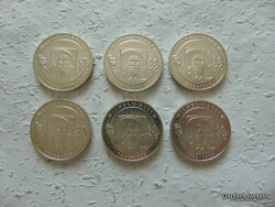 Németország ezüst 10 euro 2007 6 darab LOT !  6 x 18 gramm 925 - ös ezüst