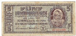 Ukrajna 5 karbowanec1942 FA