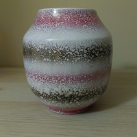 Mid century retro kerámia csíkos váza