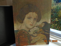 Fiatal hölgy portréja  nyuszival