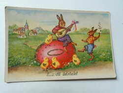 D191188   Régi képeslap - Húsvéti nyúl-mulatós  Nedeczky Margit tanítónő Békés
