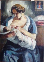 Szilágyi Istvánnak (1896-1945) tulajdonítva: Csecsemőt szoptató nő