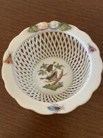 Herend rotschild pattern, openwork porcelain basket