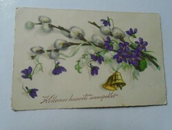 D191198 old postcard - peaceful - Boldizsár icuka - Easter - barka, violet