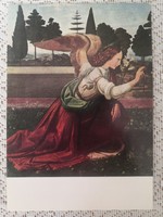 Leonardo Da Vinci-Angyali üdvözlet/postatiszta retro képeslap
