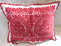 Beautiful richly embroidered Transylvanian written handwork decorative cushion cover / exclusively for textilelover