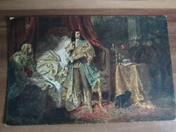 Antik képeslap, postatiszta, Benczúr: II. Rákóczi Ferenc elfogatása