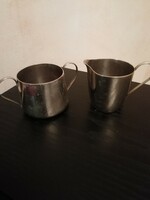 Antique, English silver-plated epns sugar bowl and milk pouring set