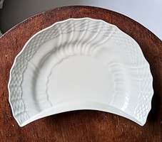 Fehér Herendi nagy csontos tányér 21x15cm