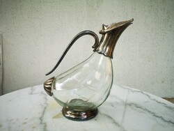 Decanting jug silver-plated duck shape extremely decorative, art deco retro style