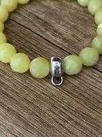 Faceted jade bracelet, marked ts thomas sabo with silver spacer, charm holder