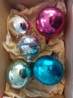 5 pieces of large old Christmas tree decorations, sphere in one